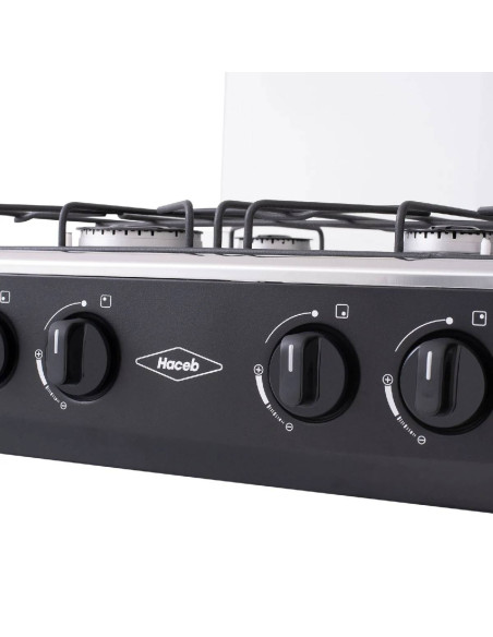 Estufa de Mesa Haceb 4 Puestos Avellana Gas Natural Negra
