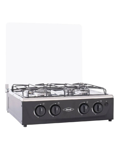 Estufa de Mesa Haceb 4 Puestos Avellana Gas Natural Negra