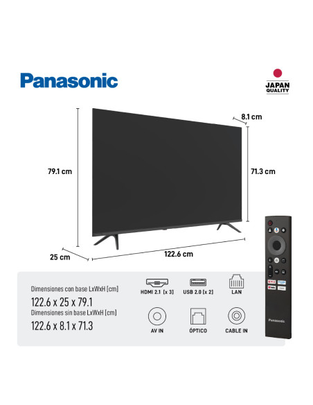 Televisor Panasonic 55 Pulgadas QLED 4K UHD Smart TV Google TV TN-55W80CPN