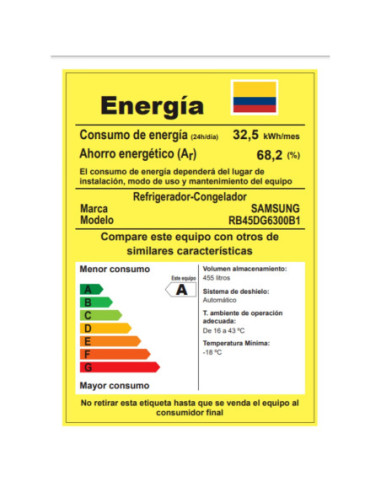 Nevera Samsung 455 Litros Tipo Europeo AI Energy Negra RB45DG6300B1CO 8