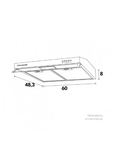 Campana Challenger Horizontal 60 cm... Campana Challenger Horizontal 60 cm...