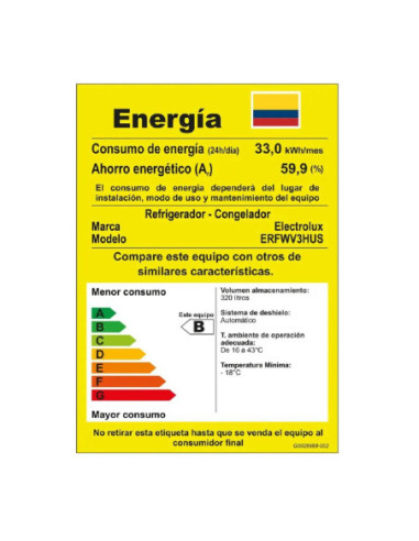 Nevecon Electrolux 320 Litros 3 Puertas Inverter Gris ERFWV3HUS 7