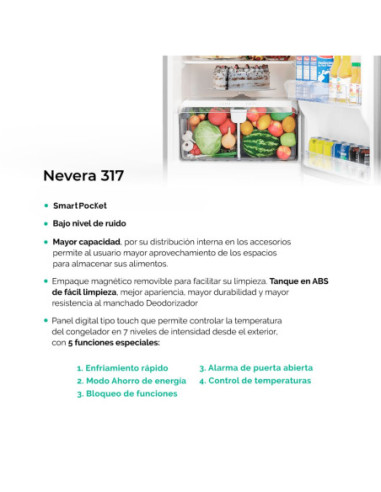 Nevera Challenger 317 Litros Brutos No Frost Lúmina CR 317 6