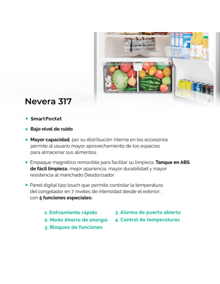 Nevera Challenger 317 Litros Brutos No Frost Lúmina CR 317 6