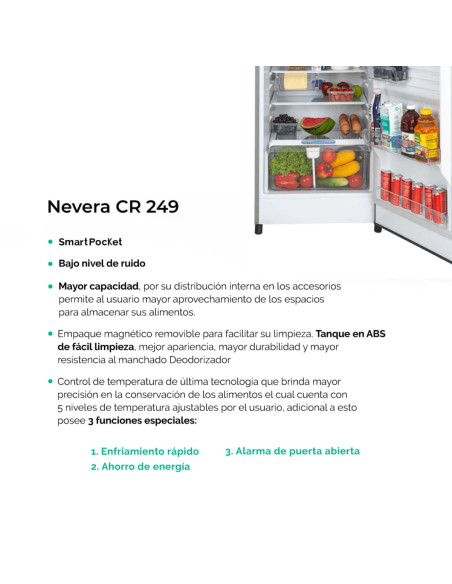 Nevera Challenger 249 Litros Brutos No Frost Lúmina CR 249 9