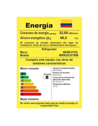 Nevera Whirlpool 2649 Litros No Frost Top Mount Gris WRW25CKTWW 9