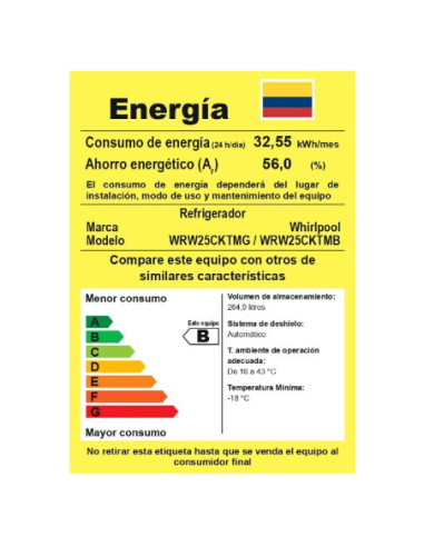 Nevera Whirlpool 2649 Litros No Frost Top Mount Negra Onyx WRW25CKTMB 8