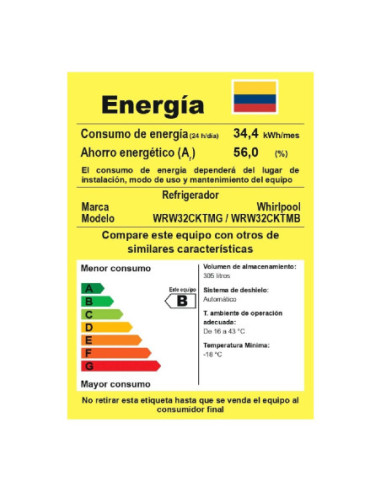 Nevera Whirlpool 305 Litros No Frost Top Mount Grsi Cobalto WRW32CKTMG 6