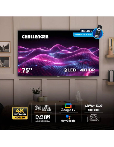 Televisor Challenger 75 pulgadas QLED 120 Hz Google TV 75TG4770