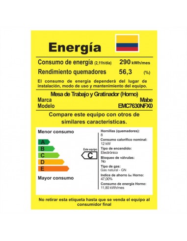 Estufa de Piso Mabe 6 puestos Gas...
