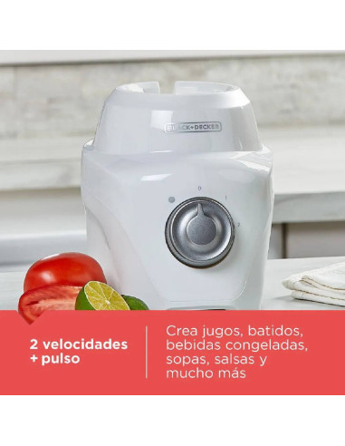 Licuadora Black + Decker 700 Watts 1,25 Litros 2 Velocidades Blanca BL0876-0WDLA