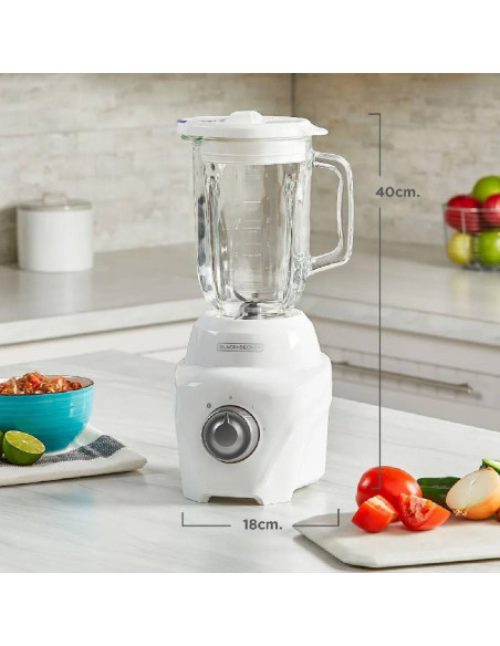 Licuadora Black + Decker 700 Watts 1,25 Litros 2 Velocidades Blanca BL0876-0WDLA