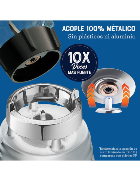 Licuadora Clásica Oster 1.25 Litros Control de Perilla 3 Velocidades Cromada BLST4655