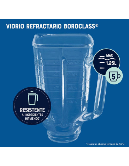 Licuadora Clásica Oster 1.25 Litros Control de Perilla 3 Velocidades Cromada BLST4655