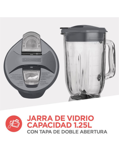 Licuadora Black + Decker 1.25 Litros Base metal 10 velocidades BLBD210GSS