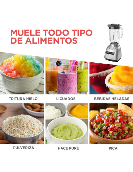 Licuadora Black + Decker 1.25 Litros Base metal 10 velocidades BLBD210GSS