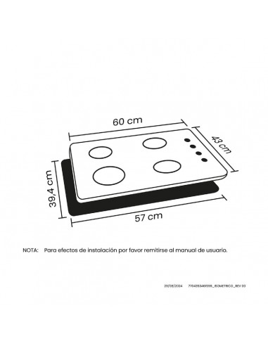 Cubierta de Empotrar Haceb 60X43 CUB...