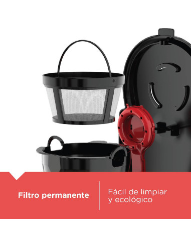 Cafetera Black + Decker 12 Tazas Tecnología Vortex filtro CM0916B