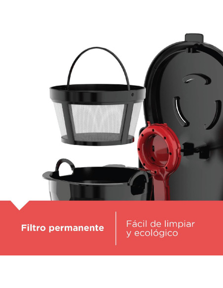 Cafetera Black + Decker 12 Tazas Tecnología Vortex filtro CM0916B