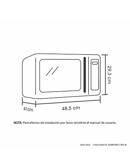 Horno Microondas Haceb 0,9 pies Negro con Gratinador