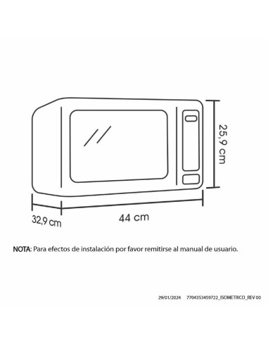 Horno Microondas Haceb 0,7 pies Plata