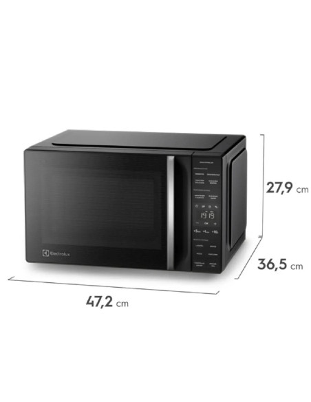 Horno Microondas Electrolux 25 Litros Negro Descongelación Asistida Emp EMDY25S0MXB