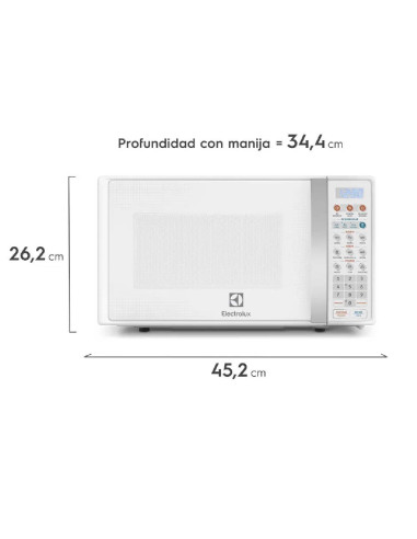 Horno Microondas Electrolux 17 Litros Blanco Función Elimina Olor Emp EMDO17S3GSLUW