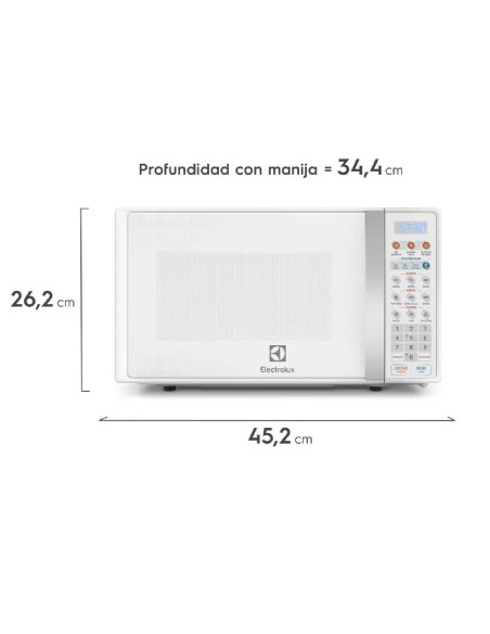 Horno Microondas Electrolux 17 Litros Blanco Función Elimina Olor Emp EMDO17S3GSLUW