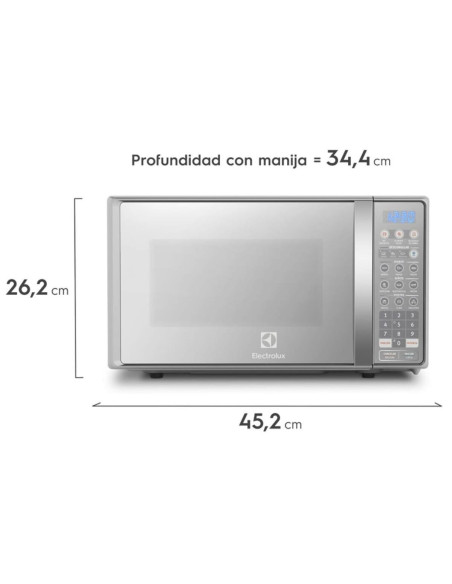 Horno Microondas Electrolux 20 Litros Gris Función Elimina Olor EMDO20S3GSLUG