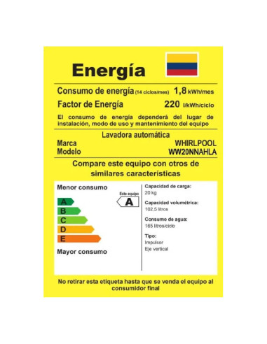 Lavadora Whirlpool 20 kg Xpert Eco carga superior Impeller Negro WW20NNAHLA