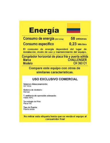 Congelador Horizontal 337 Litros Challenger Dual Blanco CH-363