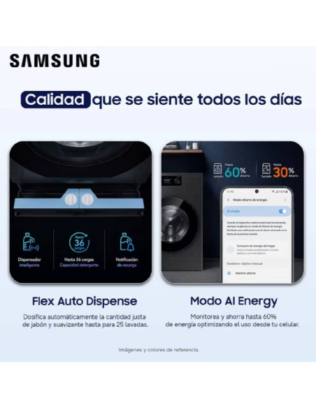 Lavadora Secadora Samsung 26 Kg Bespoke AI Laundry 2 en 1 WD80H26BHBCO