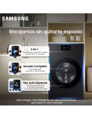 Lavadora Secadora Samsung 26 Kg Bespoke AI Laundry 2 en 1 WD80H26BHBCO