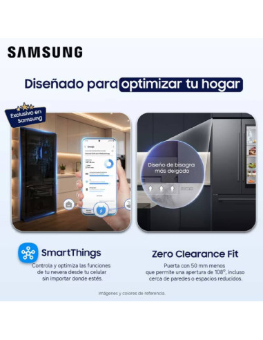 Nevecón Samsung  836 Litros Tipo Europeo AutoView Negro RF80H30JEFCO