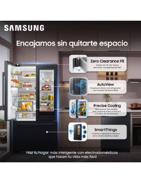 Nevecón Samsung  836 Litros Tipo Europeo AutoView Negro RF80H30JEFCO