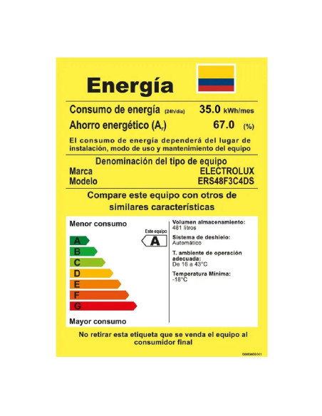 Nevecón Electrolux 481 Litros Inverter AutoSense Dispensador Agua y Hielo Directo Gris ERS48F3C4DS