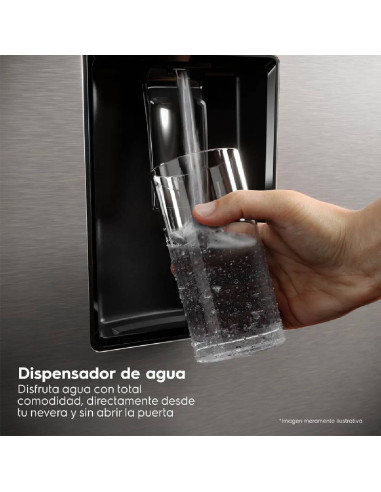 Nevera Electrolux 291 Litros No Frost Congelador Superior Inverter Dispensador de agua Gris ERT30A3C6DS