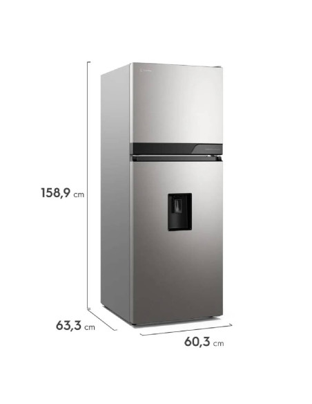 Nevera Electrolux 291 Litros No Frost Congelador Superior Inverter Dispensador de agua Gris ERT30A3C6DS