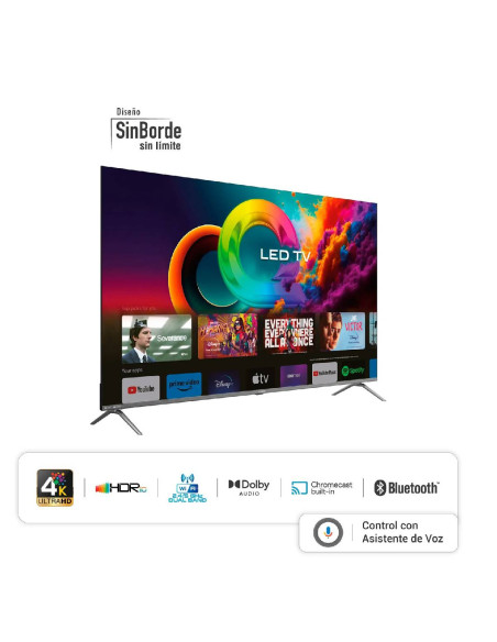 Televisor Hyundai 65 pulgadas Smart Google TV QLED HYLED6513QG
