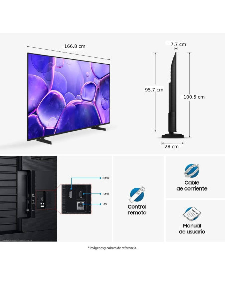 Televisor Samsung 75 pulgadas Crystal Smart 4K UN75U8000KXZL 7