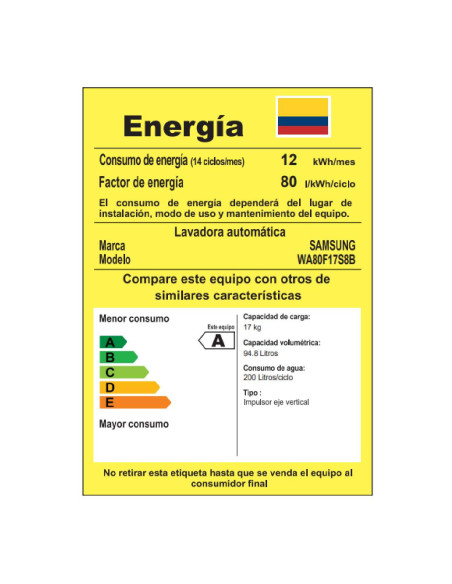 Lavadora Samsung 17 Kg Bespoke Carga Superior AI Wash WA80F17S8BCO