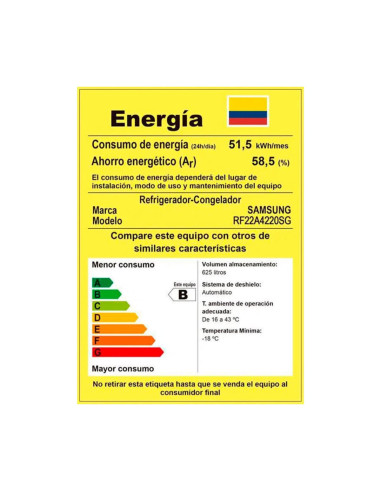 Nevecón Samsung 625 Litros Tipo Europeo Fabricador de Hielo Gris Oscuro RF22A4220SG/CO