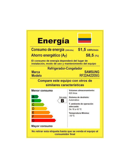 Nevecón Samsung 625 Litros Tipo Europeo Fabricador de Hielo Gris Oscuro RF22A4220SG/CO