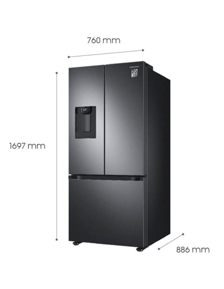 Nevecón Samsung 625 Litros Tipo Europeo Fabricador de Hielo Gris Oscuro RF22A4220SG/CO