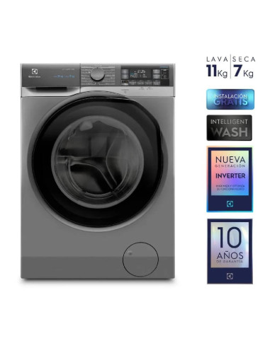 Lavadora Secadora Electrolux  11Kg Carga Frontal Vapor y AutoSense Gris EWDX11L3EGC