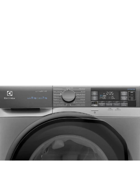 Lavadora Secadora Electrolux  11Kg Carga Frontal Vapor y AutoSense Gris EWDX11L3EGC
