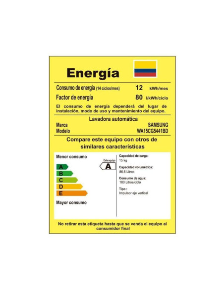 Lavadora Samsung 15 Kg Carga Superior EcoBubble WA15CG5441BDCO