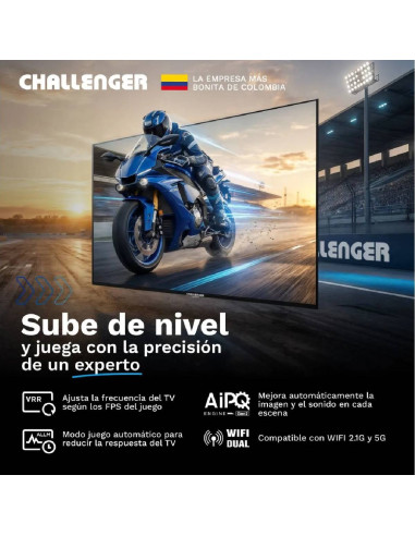 Televisor Challenger 50 pulgadas 4K Smart Gaming Google UHDG 50TG2771 BT