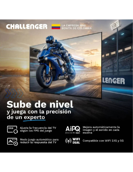 Televisor Challenger 50 pulgadas 4K Smart Gaming Google UHDG 50TG2771 BT