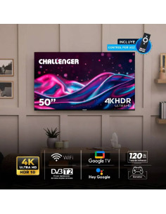 Televisor Challenger 50 pulgadas 4K Smart Gaming Google UHDG 50TG2771 BT 2